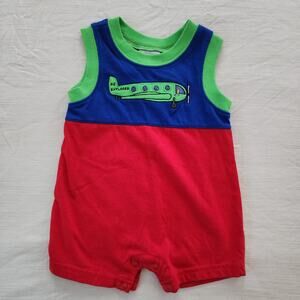 Vintage Airplane Color Block Romper 6-9 months